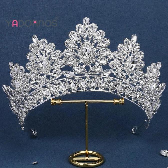 YADORNOS Mahkota Aura -  Mahkota Mewah Besar Berlian - Mahkota Pengantin / Mahkota Pengantin Besar N
