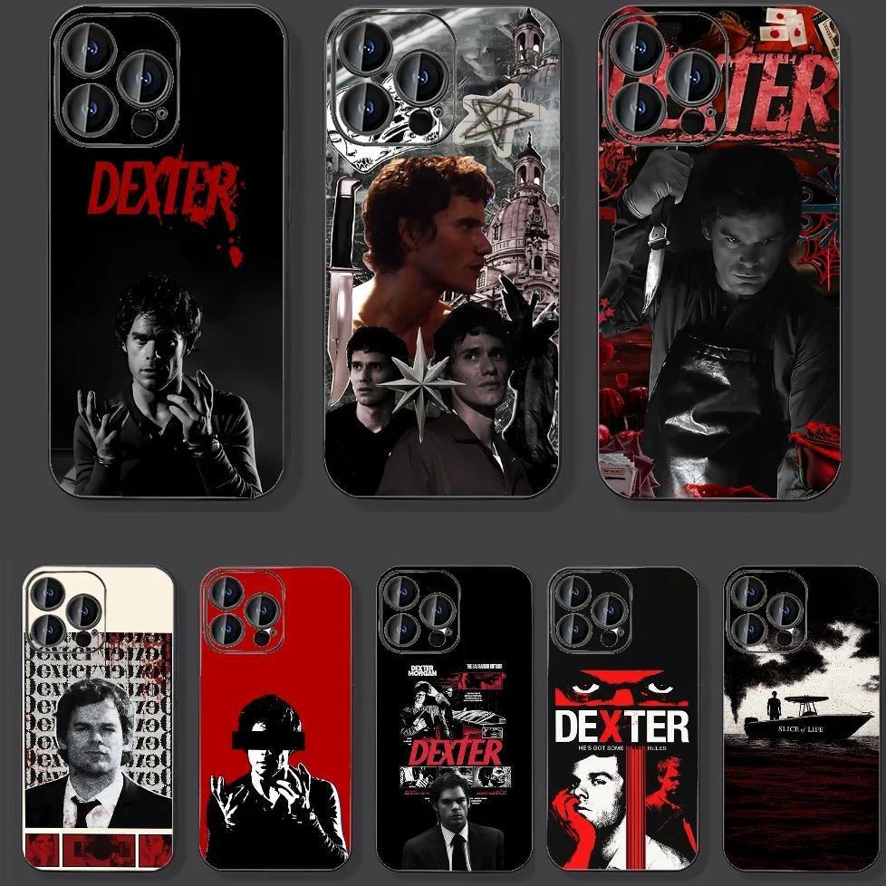 D-dexter Phone Case For IPhone 16, 15,14,13,12,11,XS,XR,X,8,7,Pro,Max,Plus,mini Silicone Black Cover