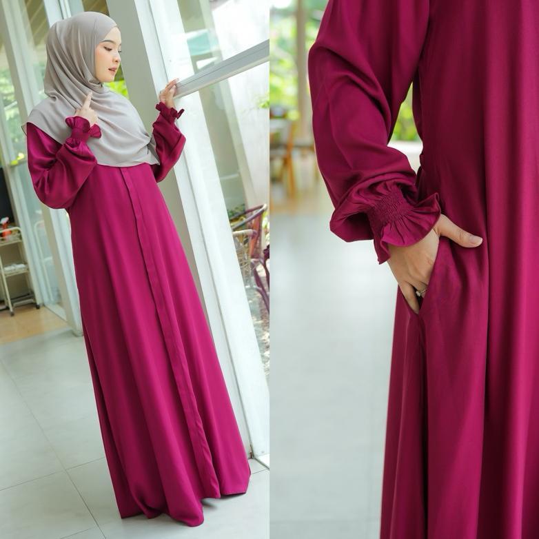 Diskont Royale - Jasmin Gamis Polos Bahan Katun Rayon Twill