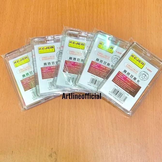 Id Card Holder Acrylic Transparant Kejea  Nametag Id Card Holder Mika 2 Sisi Tempat Id Card Holder T