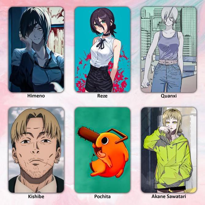 Photocard Foto Anime Jepang Chainsaw Man Photo Karakter