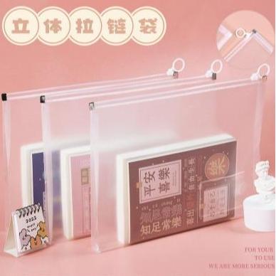 Kantong Amplop Map Surat Plastik Transparan Ziplock Zipper Bag Dokumen HVS Buku