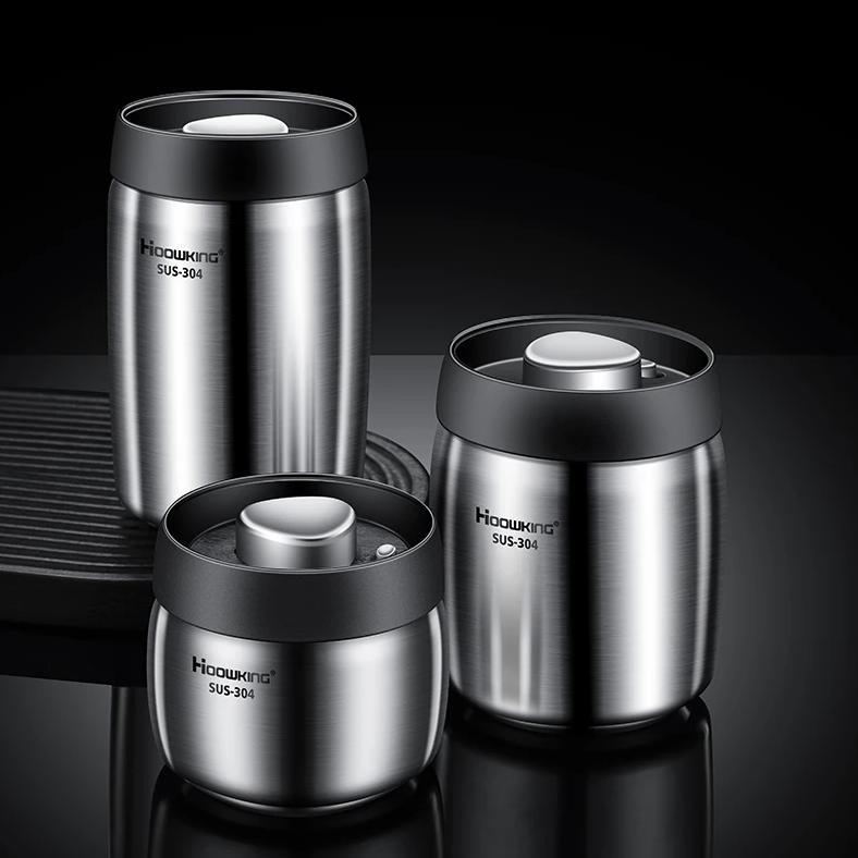 Vacuum sealed tank Coffee bean storage tank Household 304 stainless steel food storage Jars moisture