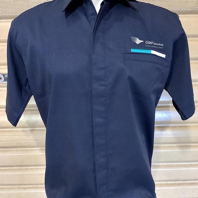 Kemeja GMF AEROASIA Seragam GMF Putih Pendek
