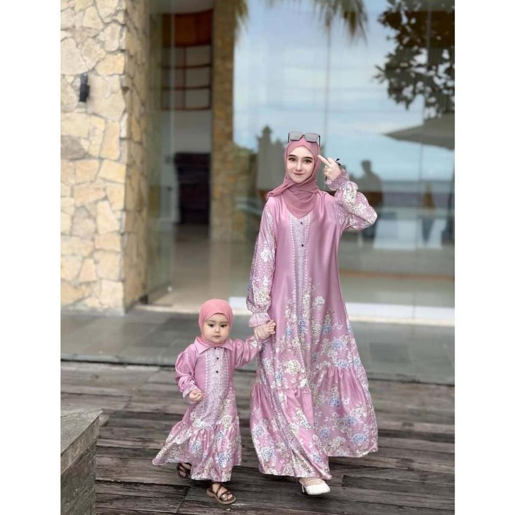 Premium Gamis Couple Lebaran 2026 Model Gamis Terbaru Zaheera / Baju Couple Ibu Anak Perempuan Zalir