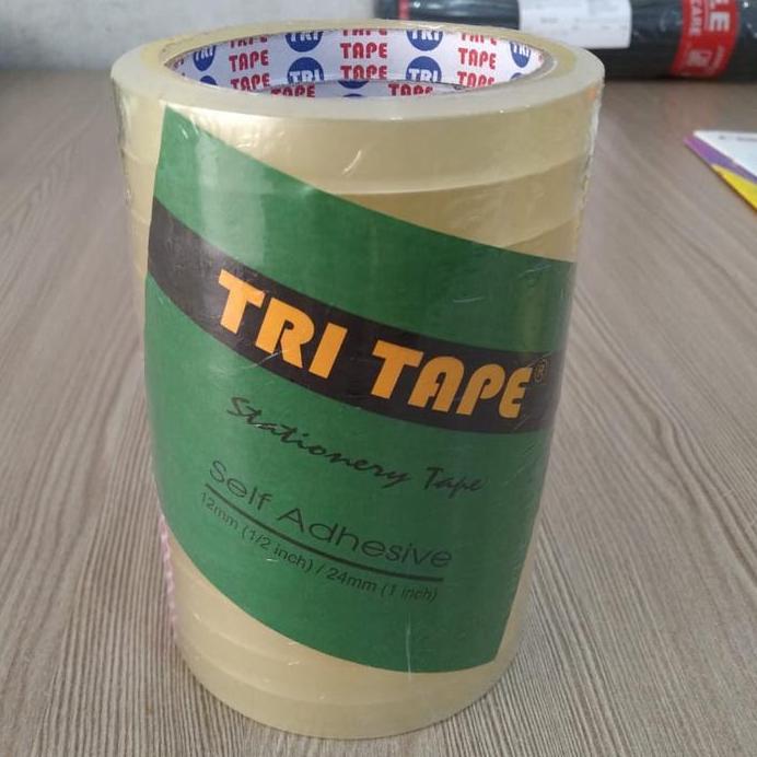 Ready stock LAKBAN TRI TAPE F/G CLEAR 12MM X 72Y X 41UM