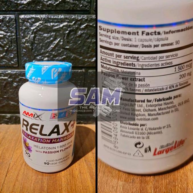 Suplemen Fitness AMIX Relax Plus Melatonin 90 kapsul Malang ZMA Sleep