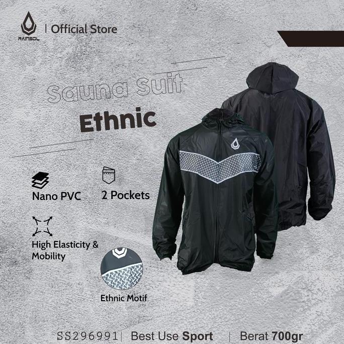 Rainsol Sauna Suit Ethnic | Baju Sauna | Jaket Sauna | Setelan Sauna
