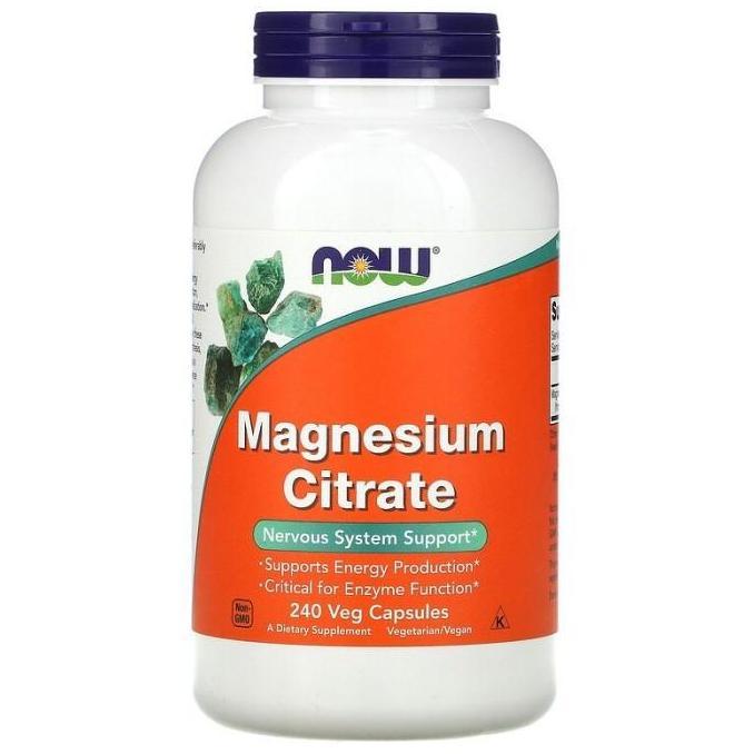 Now Foods Magnesium Citrate 240 Veg Capsules-Original 100% Asli