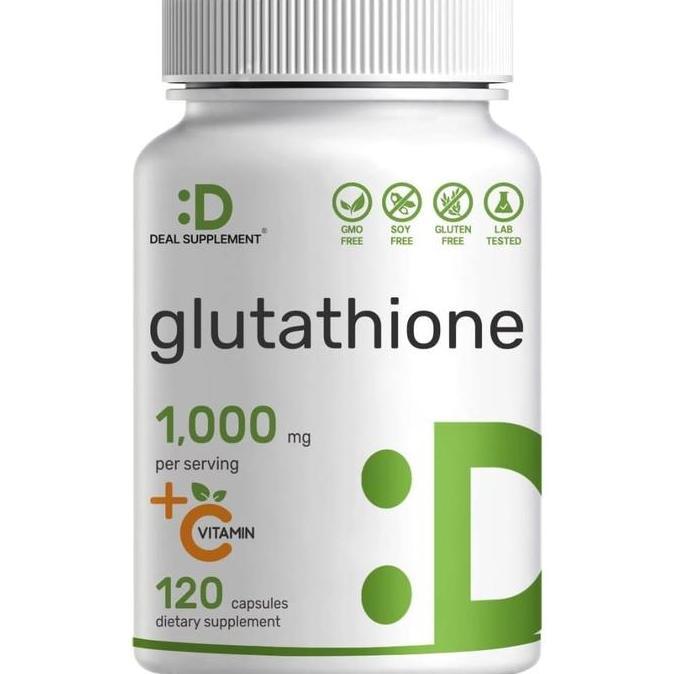 Glutathione 1000mg | 98% Purity | Deal Supplement Glutathione | Plus Vitamin C 500mg, 120 caps | Act
