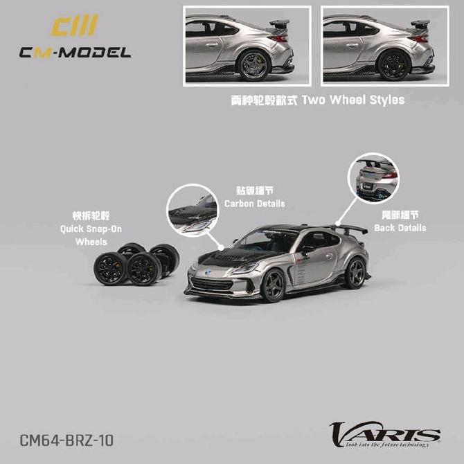 CM64-BRZ-10 - CM Model 1/64 Subaru BRZ Varis Widebody Metallic Gray