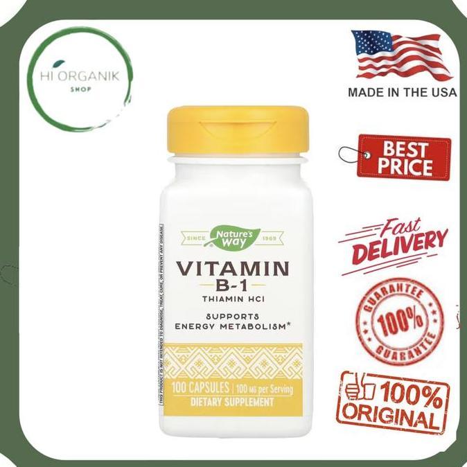 Nature's Way Vitamin B-1 B 1 B1 100 mg 100 Capsules