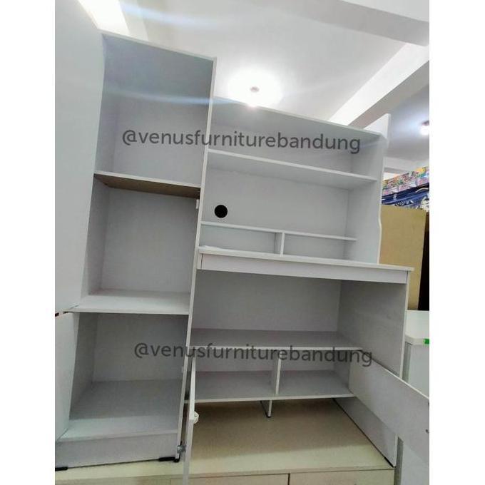 Meja belajar rak buku anak putih polos LUAR BANDUNG Furniture