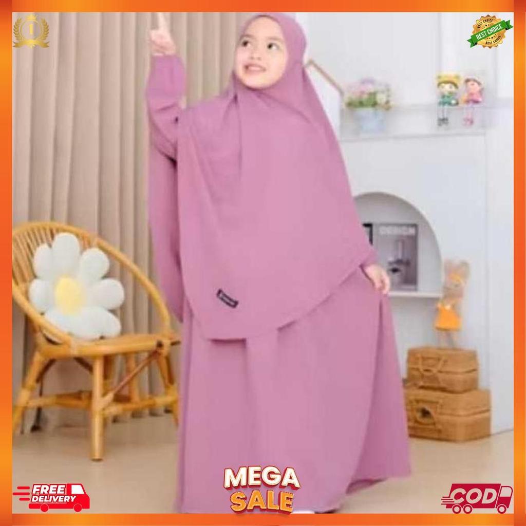 Cod Gamis Anak Syar'I Lebaran Usia 2- 12 Tahun Fatimah Free Cadar, Gamis Anak Terbaru [L4]