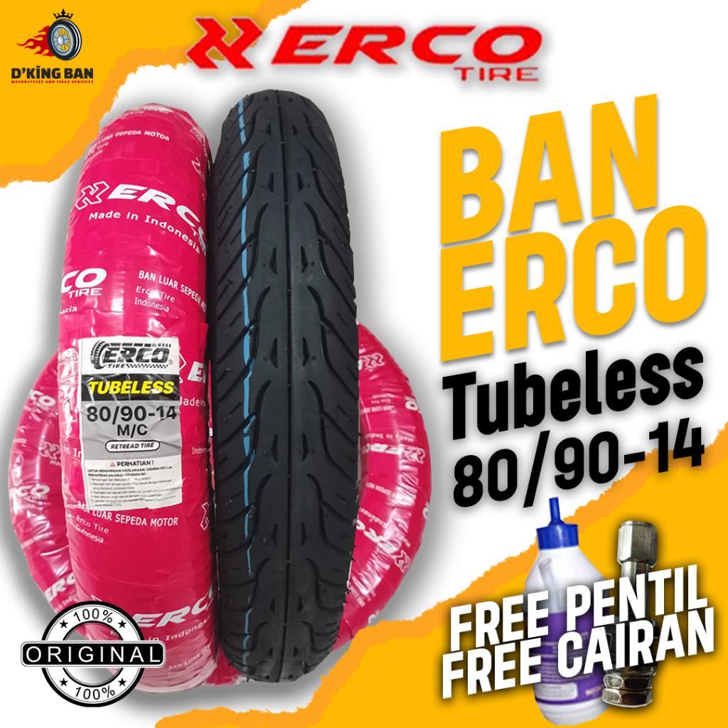 BAN MOTOR MATIC ERCO UKURAN 80/90-14 TUBELESS RING 14