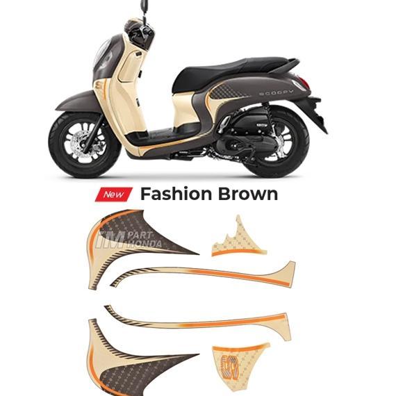 Stiker Scoopy Esp K2F 2023 Akhir Coklat Krem Fashion Brown