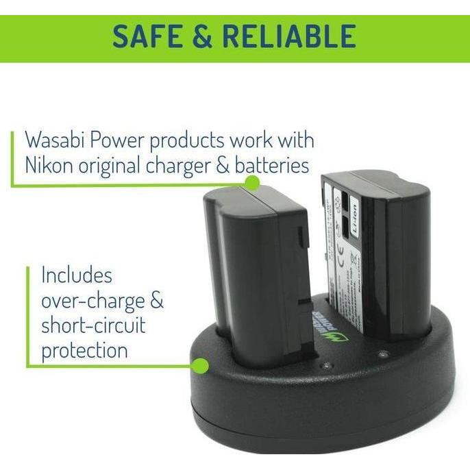 tokomasdedet9 - Wasabi Power Battery & Charger for Nikon EN-EL15 EN-EL15a EN-EL15b ENEL15 ENEL15a EN