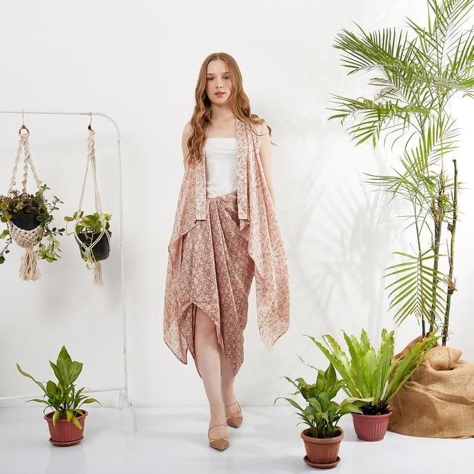 Batik Set Lunima / Baju Kondangan / Pesta / Kaftan Set / Batik Viscose Muslim Outer Wanita