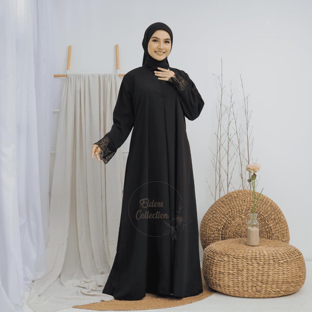Abaya renda brukat brokat Gamis Ameena Wolfis Premium Dress Syar'i Polos Terbaru Lebaran 2025 Viral 