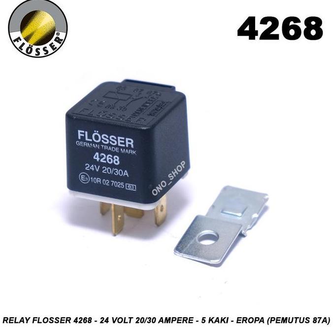 Relay Flosser 24 Volt 20/30 Ampere 5 Kaki - 4268 Eropa - Plus Pemutus Best Quality