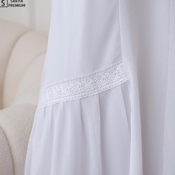 Sakha - Cod Gs 001 Baju Gamis Putih Syar'I Wanita Gamis Putih Ceruti Jumbo Terlaris Baju Lebaran Umr