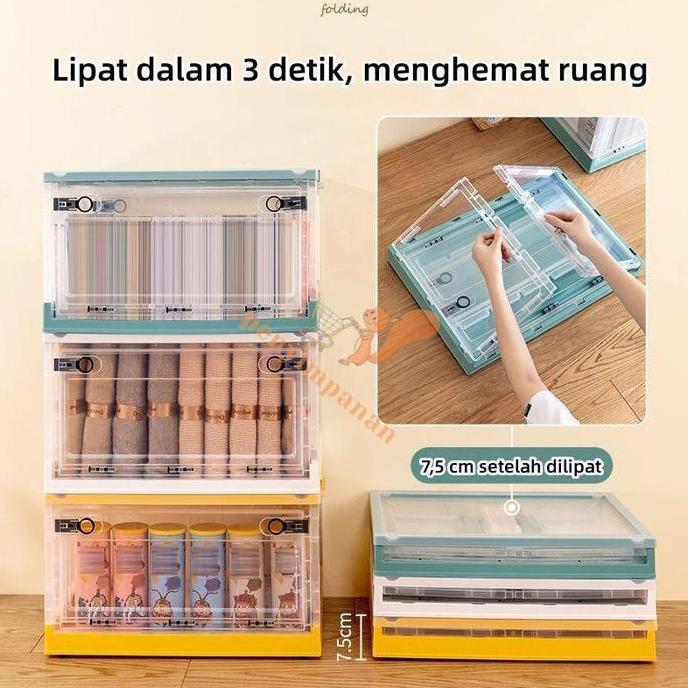 Ultitime- Plastik Case Storage Box Lipat Kotak Penyimpanan Pakaian Serbaguna Mainan Box Tahan Lembab