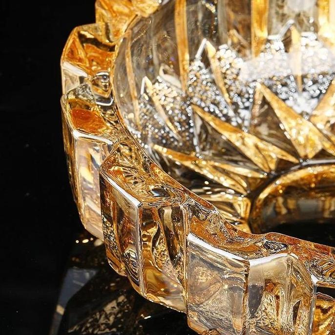 Ultitime- Asbak Kaca Besar Super Tebal Asbak Ruang Tamu Mewah Aesthetic Ashtray Asbak Kaca Kristal A