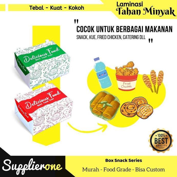 Ultitime- Dus Snack 15X11X7 Isi 50 / Dus Kue / Dus Cemilan / Box Kemasan Makanan