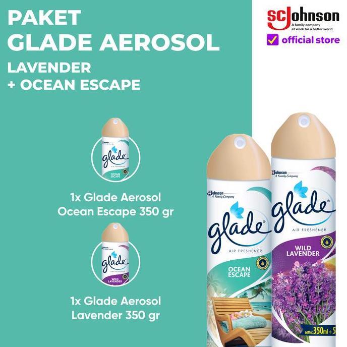 Cplokk- Paket Glade Aerosol - Glade Aerosol Lavender + Ocean Escape 350Gr