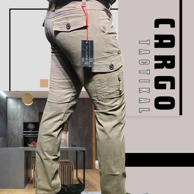 Downsize- O'City Po79 Celana Kargo Taktikal Slimfit Bahan Canvas Stret Saten Terbaru Pria Casual Pan