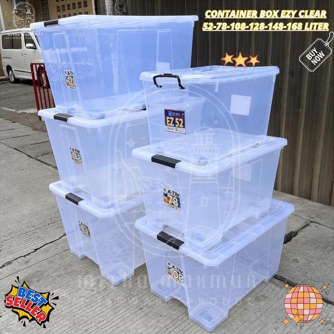 Ultitime- Ezy Storage Box Container Box Ezy Transparan Ezy 10 15 18 30 35 45