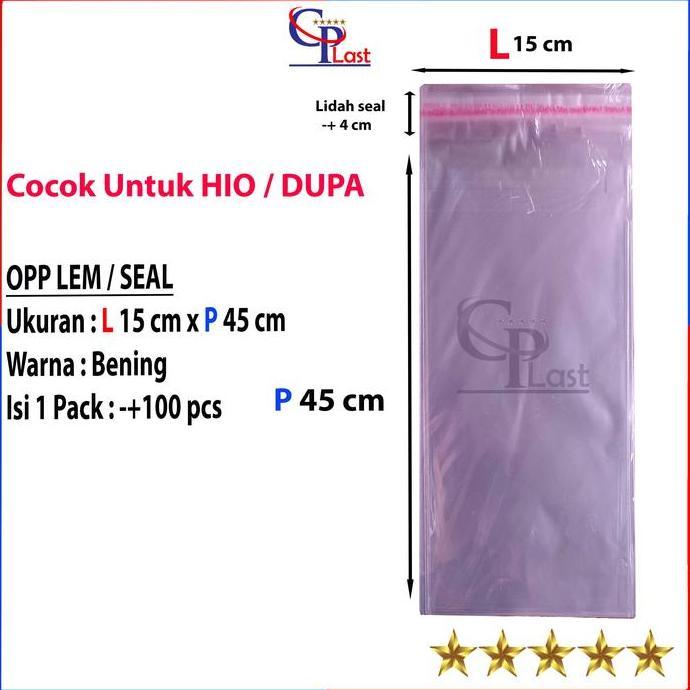 Yoiyouu- Plastik Opp Lem 15X45 Cm / Plastik Packing Dupa - Plastik Hio