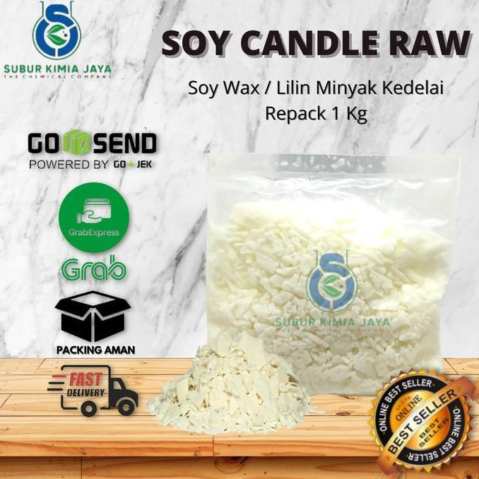 Soy Wax / Soy Candle Raw - Lilin Minyak Kedelai 1 KG / Bahan dasar pembuatan lilin aromaterapi