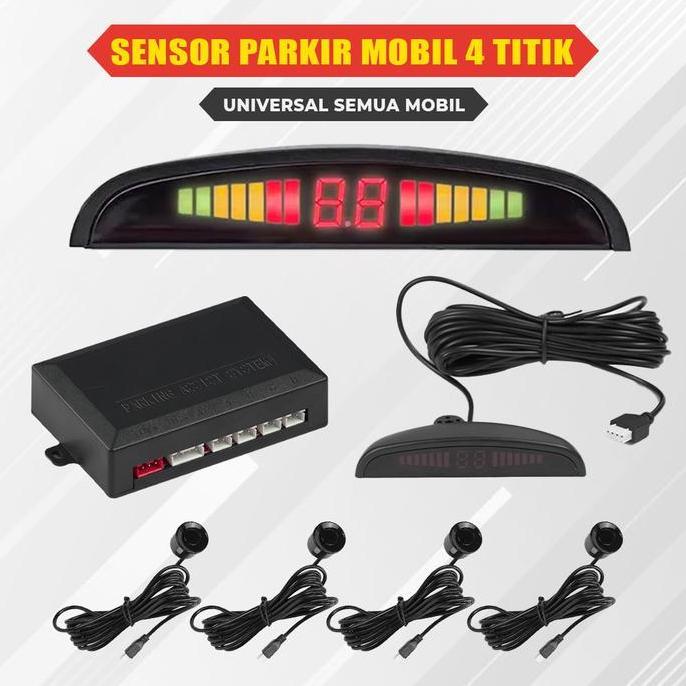 CARFST Sensor Parkir Mobil Sensor Mundur Mobil Parking Sensor 4 titik Aksesoris Mobil Keamanan Senso
