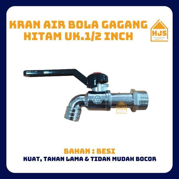 CARFST Kran Air Tembok Gagang Panjang HITAM merk CAB 1/2 Inch & 3/4 Inch