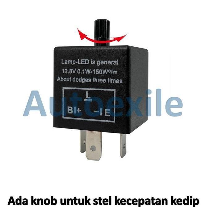 Flasher Mobil LED 3Kaki CF13KT CF14KT Atur Kecepatan Kedip Lampu Sein Sen Sign Car Flaser Stel Cepat