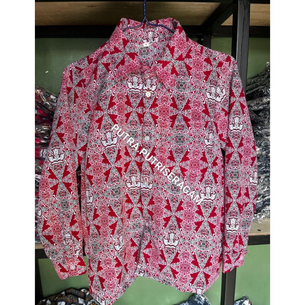 DISKON BATIK SD NEGERI/BATIK SD NASIONAL/BAJU BATIK SD MOTIF CITRA MERAH
