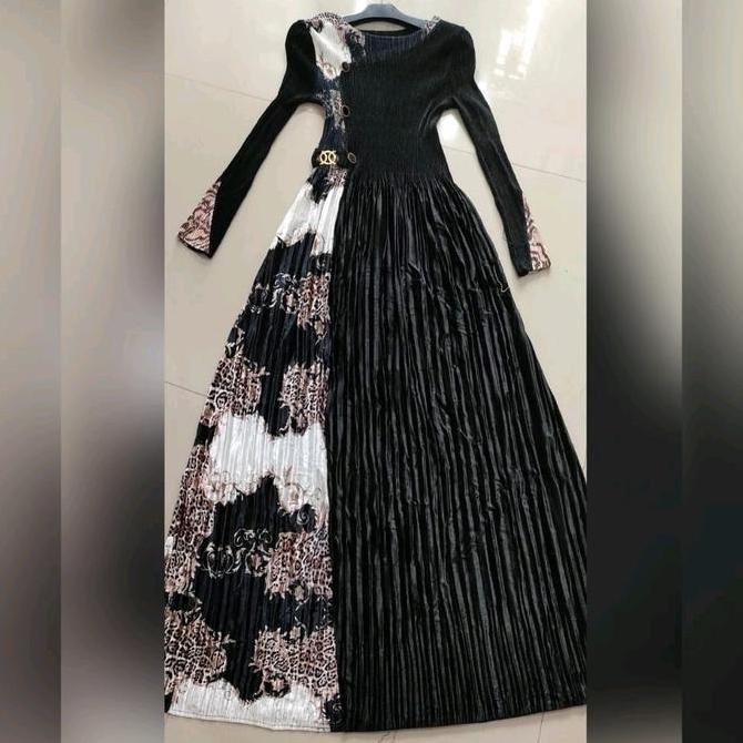 Miliki Ready Stok Gamis Plisket Bludru Import