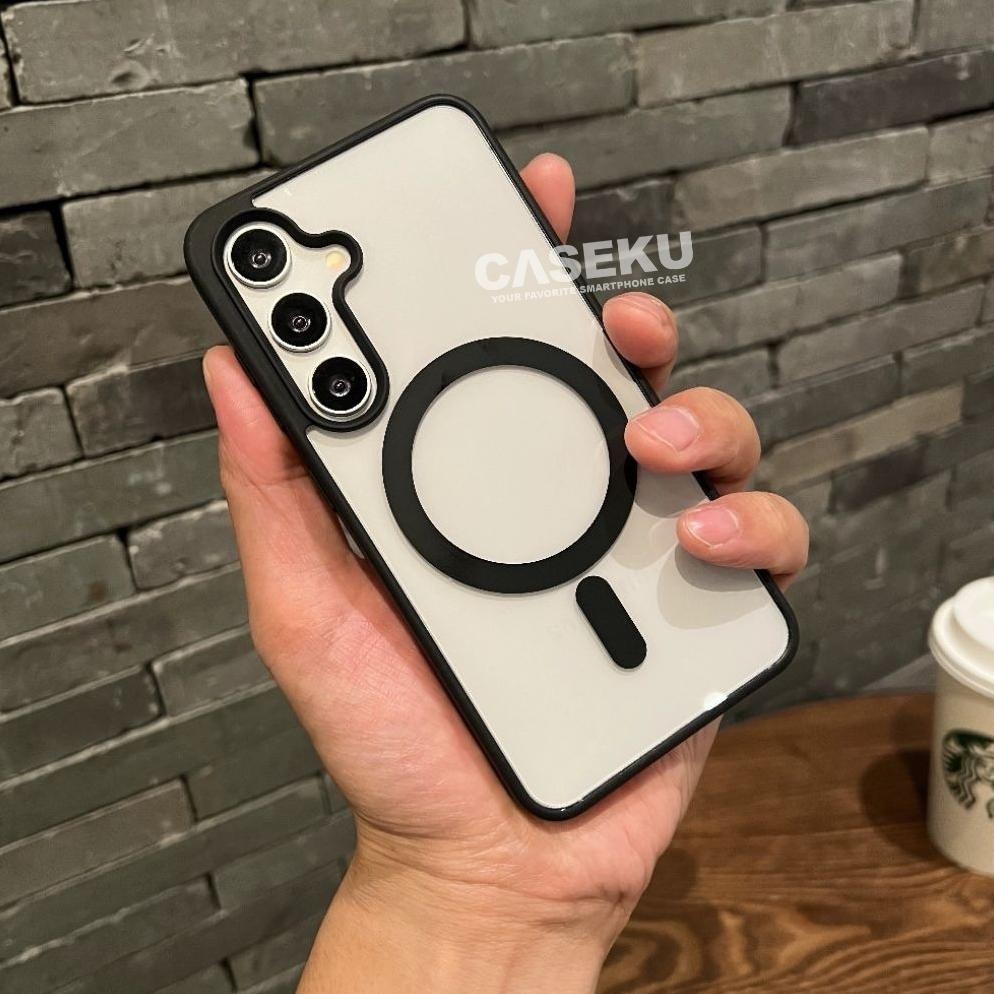 CUCI GUDANG Live  Case Samsung Magsafe Black Clear Magnetic Case Samsung S21 S21 FE S21 Plus S21 Ult