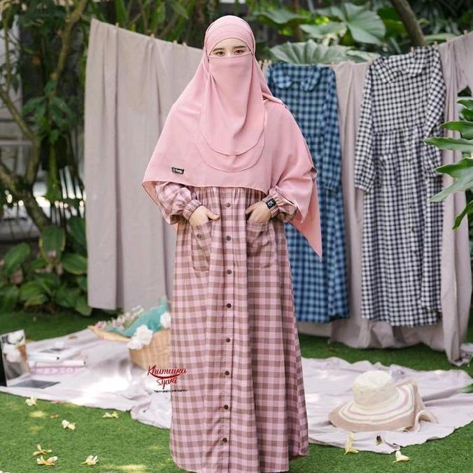 Spesial Seline Home Dress By Khumaira Syar'I| Gamis Daily Kotak- Kotak