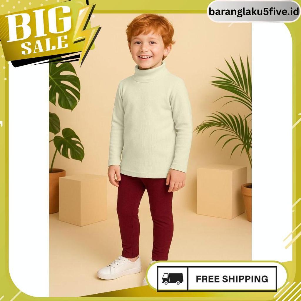 Turtle Neck Kira Rib Anak Kaos Panjang 1-9 Tahun Termurah
