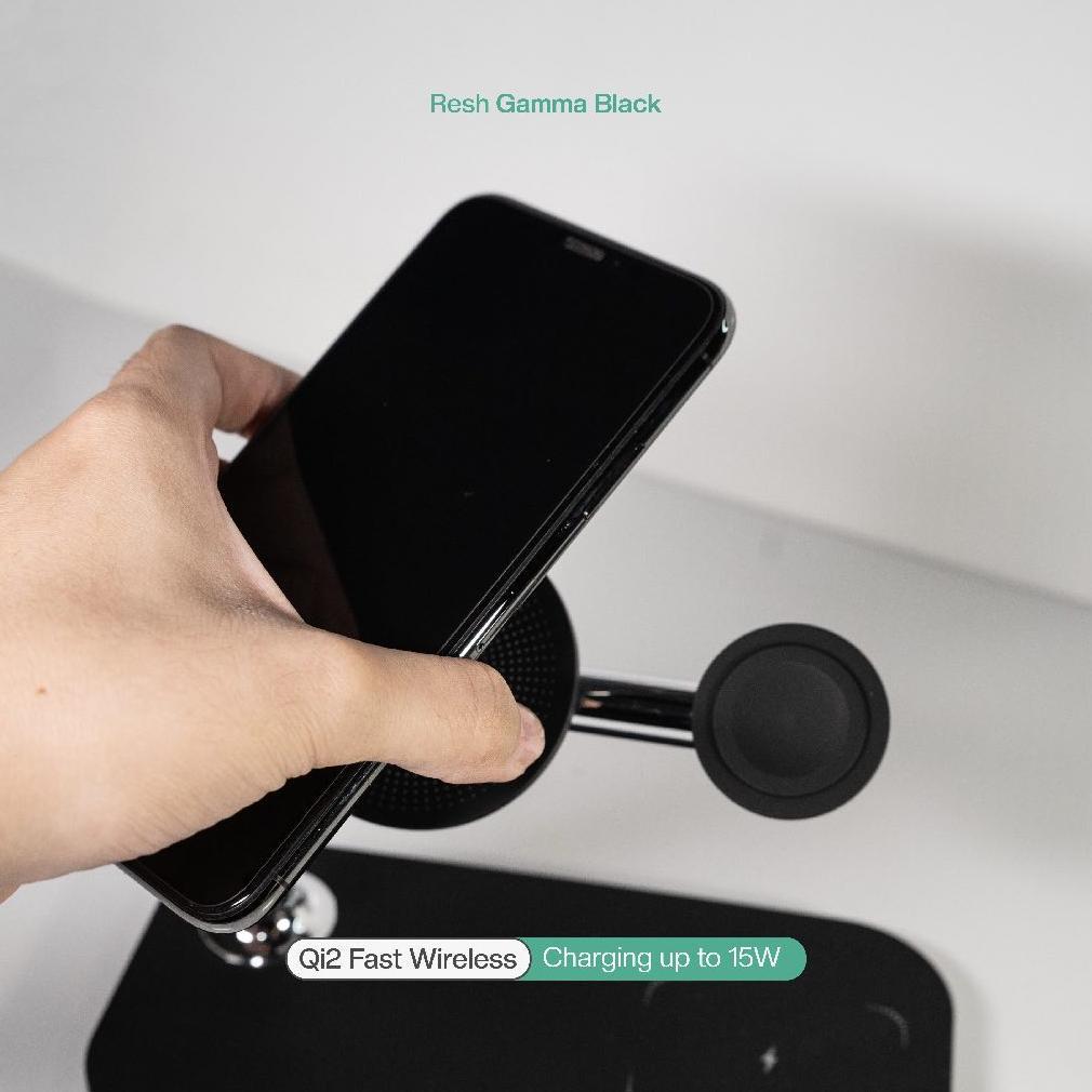 TERBARU Resh Gamma Black Magsafe Qi2 Wireless Charger 3 in 1