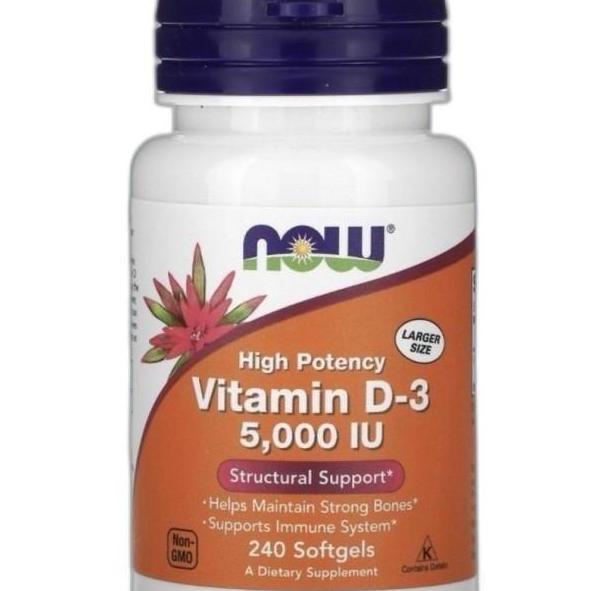 Vitbingit- Now Vitamin D3 5000Iu Softgels Original Usa Halal