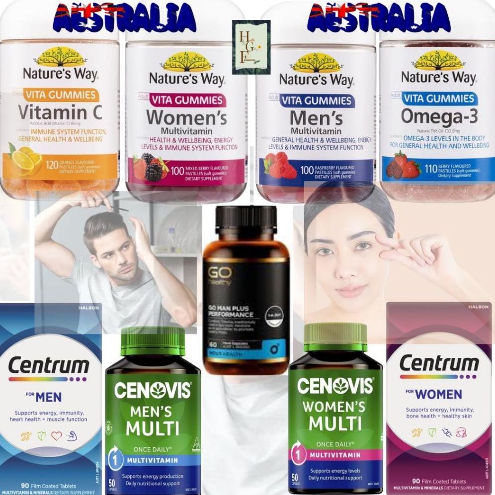 Nature's Way Vita Gummies Adult Women's Multivitamin, Adult Men's Multivitamin 100 & Omega 3 110S