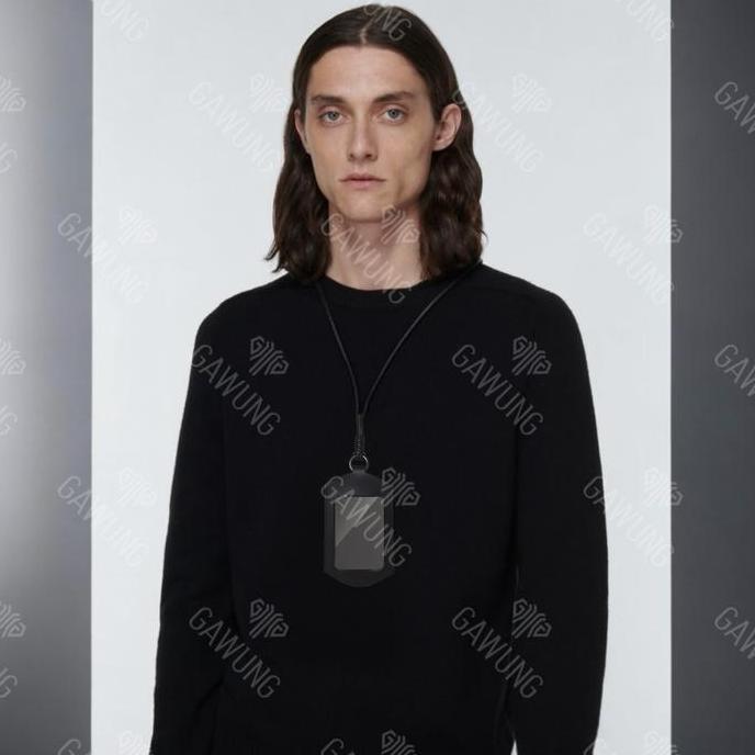 Dicdoc- Lanyard Id Card Holder Slide Kalung Name Tag Kartu Hitam Chslide Metal Transparan