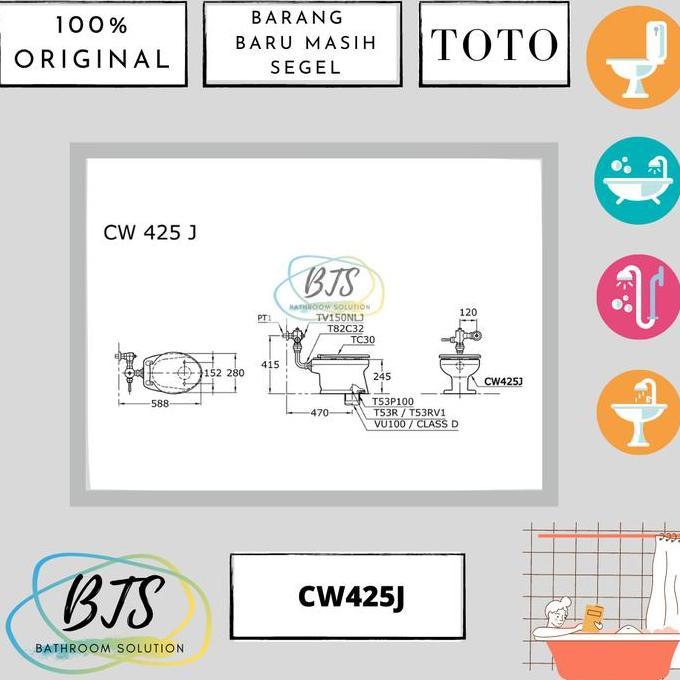 Miliki Kloset Anak / Closet Duduk Anak Toto Cw425J / Cw 425 Nj