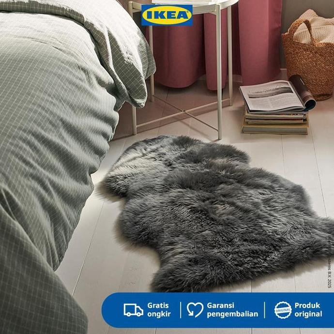 IKEA ULLERSLEV Karpet Kulit Domba Serbauguna Abu Muda 85cm