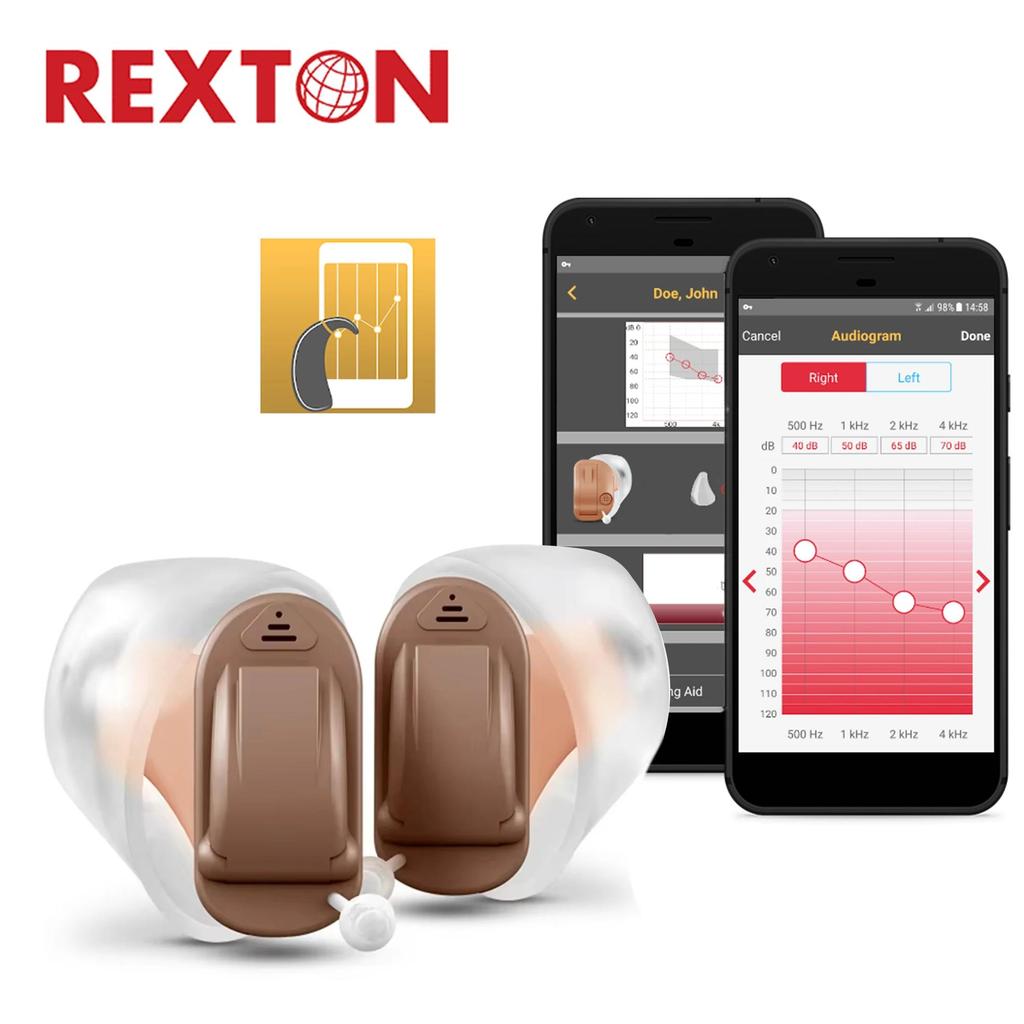 Rexton Mini Digital Hearing aid Mobile Phone Remote Adjust Programmable Hearing Care Aid for Elde Fo