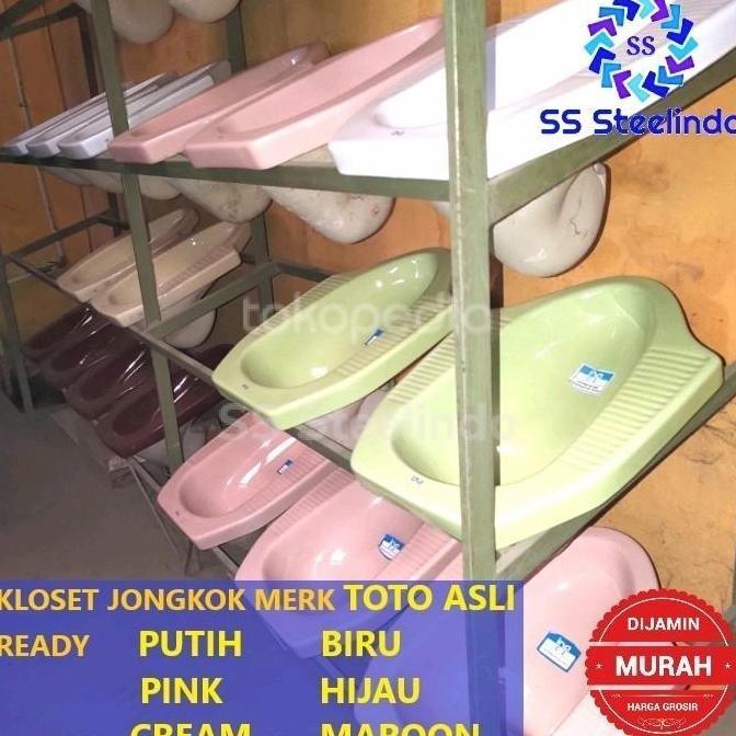 Spesial Kloset Jongkok Merk Toto Asli (Putih Biru Pink Hijau Cream Maroon)