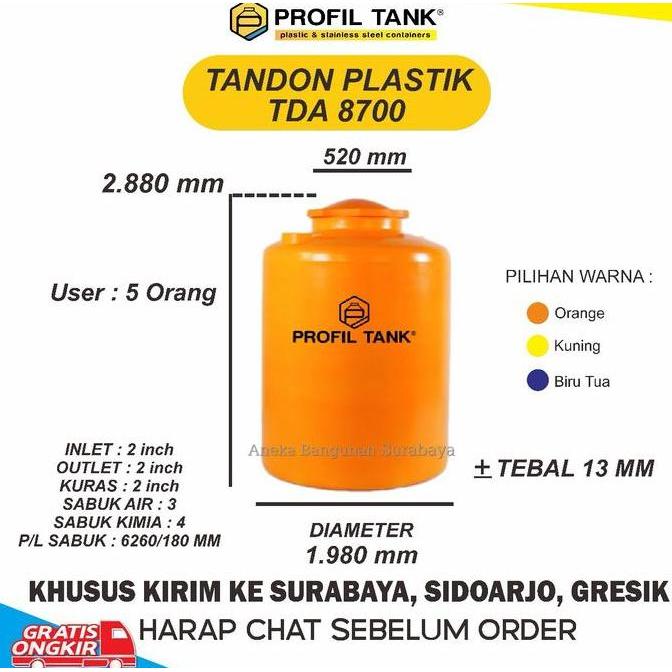 Diskon Tandon Profil Tank Tda Plastik Basic Series New Color ( Berbagai Jenis Dan Ukuran ) Toren Air